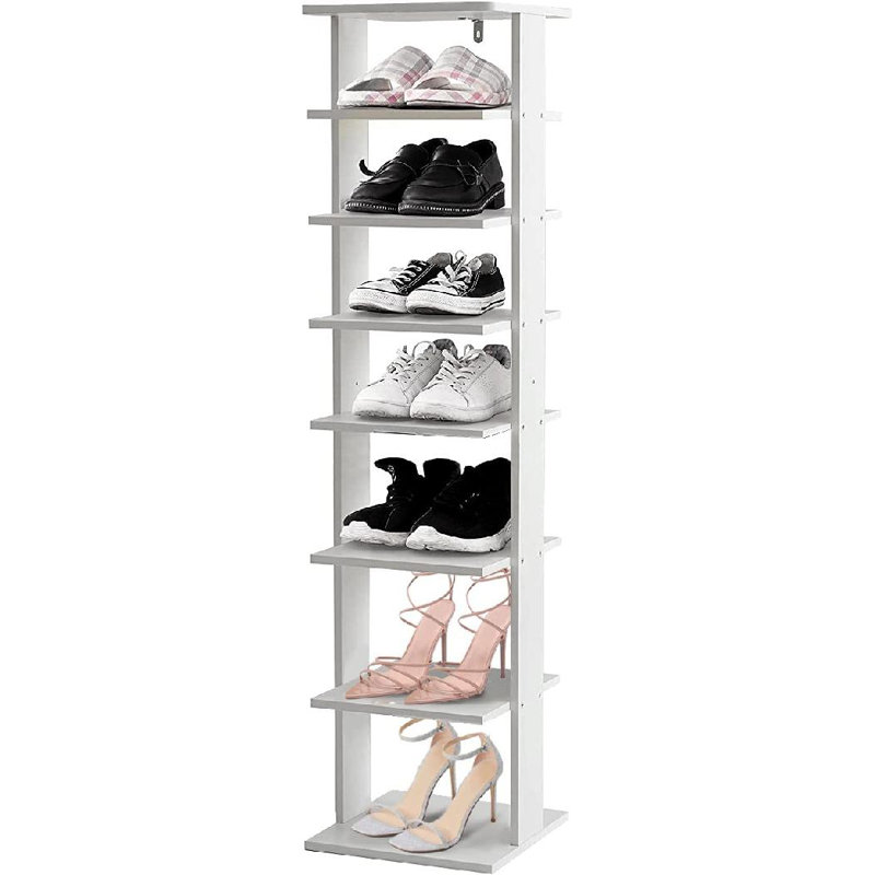 Ebern Designs Vertical Shoe Rack, Entryway Wooden Shoes Racks, Skinny